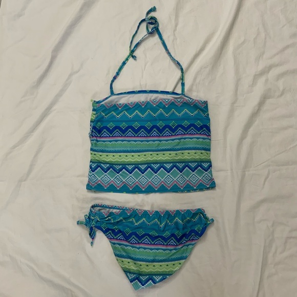 PSNY Lot of 2 Girls Tankini & 1 Piece Swimsuits Size 12 - Picture 4 of 10